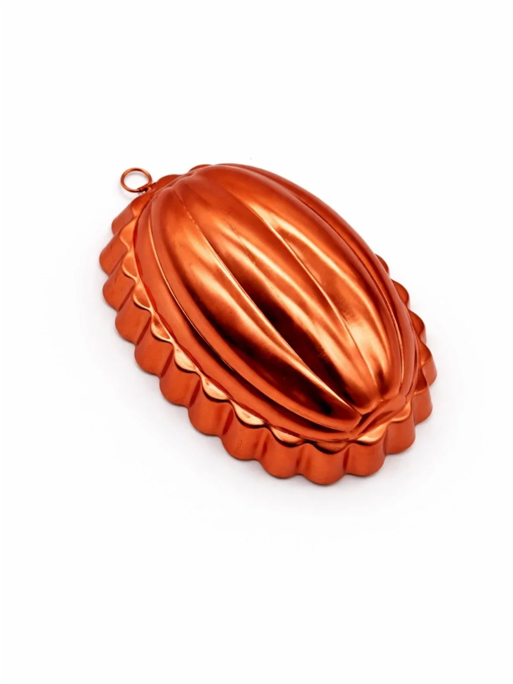 Vintage Copper Mold Wall Hanging Kitchen Decor Oval Fluted Rustic Farmhouse